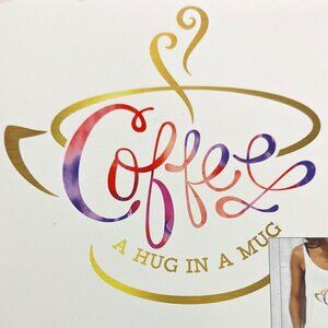 NWT 'Coffee A Hug in a Mug' T-Shirt Iron On Transfer My Vibes Summer DIY Crafts